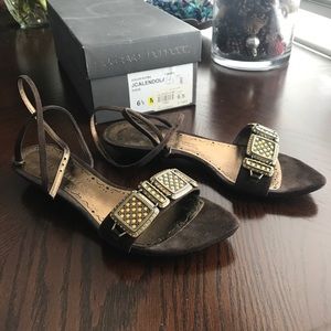 Jessica Bennett Jeweled Ankle Strap Sandal Flat